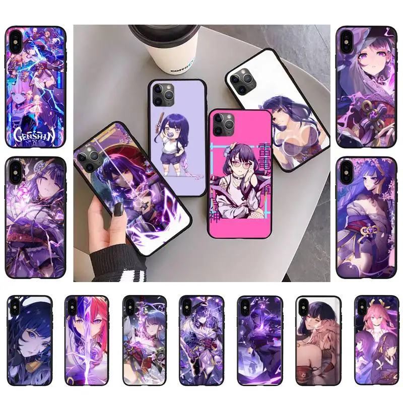 

YNDFCNB Genshin Impact Raiden Shogun Baal Phone Case for iPhone 11 12 13 mini pro XS MAX 8 7 6 6S Plus X 5S SE 2020 XR case