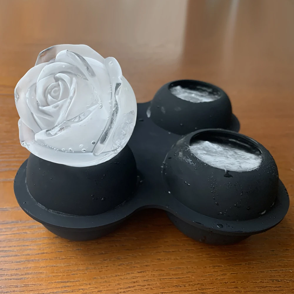 

Ice Cube Molds Rose Ice Cube Trays 4 Cavity Silicone Rose Ice Ball Make