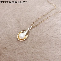 totasally cuty designed imitation pearl dumplings spoon pendant necklace for women girls gift jewelries party show
