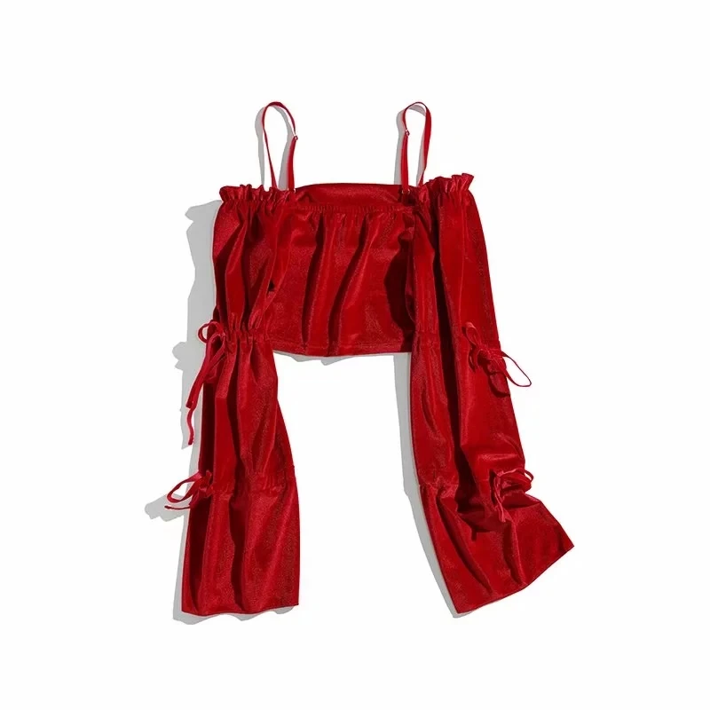 Женские короткие топы 2020 летние сексуальные пляжные с рукавами-фонариками и