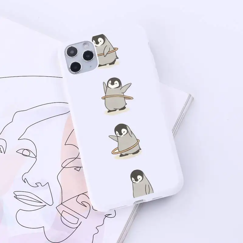 

Bear Penguin Kawaii Cute coque Phone Case Candy Color for iPhone 6 7 8 11 12 s mini pro X XS XR MAX Plus protective shell