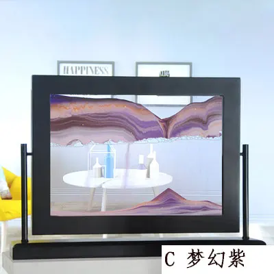Движущийся песок картина 3d движущаяся картина из песка рамка кадра Соболь подарок на день рождения песочные часы стол украшения дома - Цвет: C