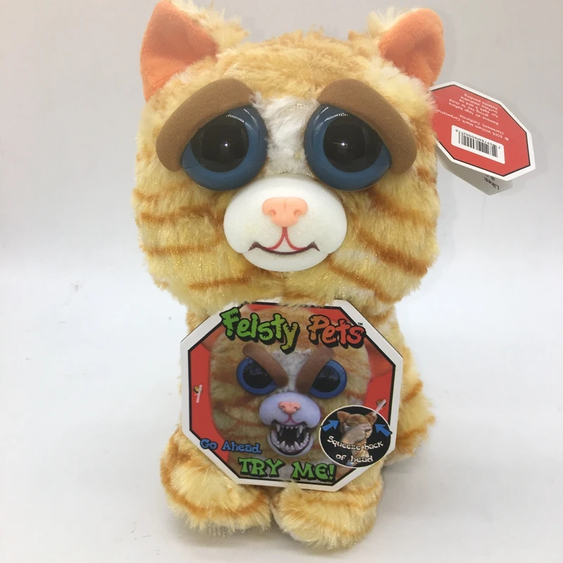 Игрушка плюшевая Feisty Pets Change Face корова рыба Лев кошки подарок на Рождество для