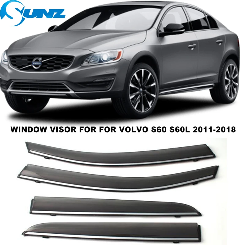 

Side Window Visor For Volvo S60 S60L 2011 2012 2013 2014 2015 2016 2017 2018 2019 Sun Rain Deflectors Window Rain Guards SUNZ