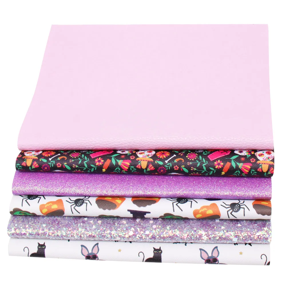 6 шт./компл. Хэллоуин серии кожаный набор блеск чехол портмоне для Пэчворк