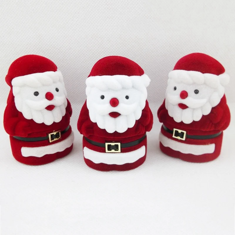 Милые модные кольца серьги ожерелье шкатулка для украшений милый Санта Клаус