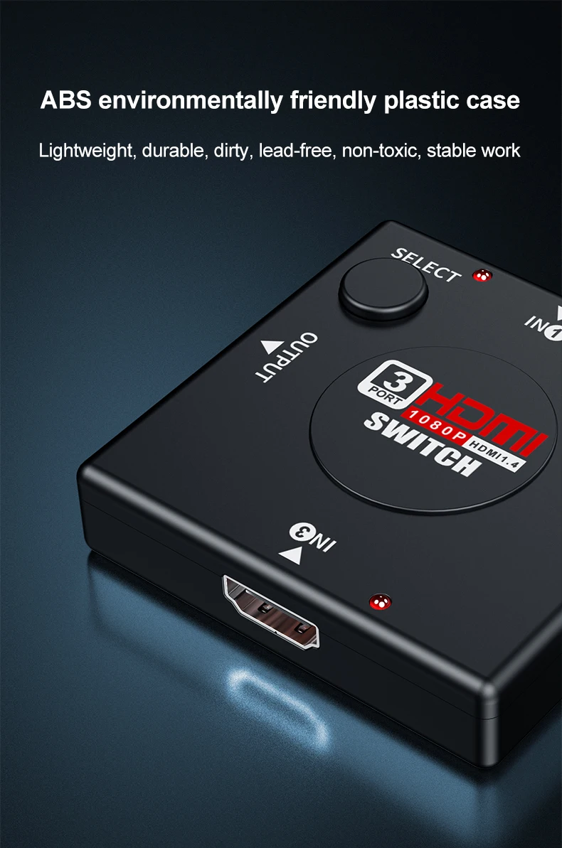 

1080P HD 1.3 Switcher HDMI Switcher 3 Port in one out Square Box Switcher
