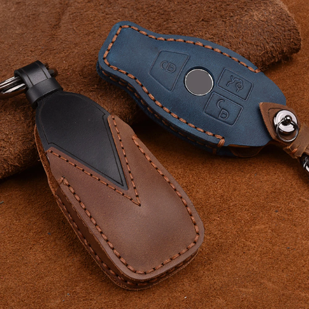 Высокое качество кожаный чехол для ключей автомобиля кошелек 3 кнопки брелок