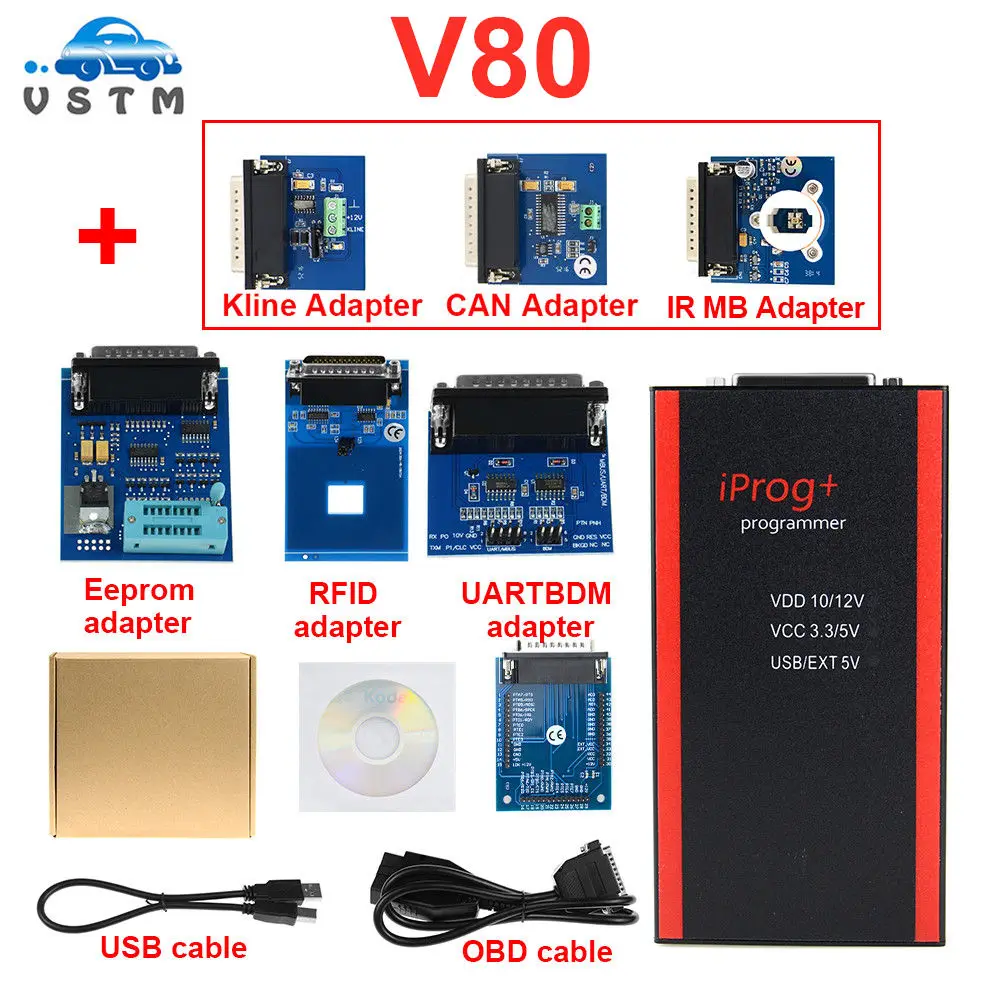 Iprog+ Iprog Pro V80 программист поддержка IMMO+ коррекция пробега+ сброс подушки безопасности до года Замена Carprog/Full/Digiprog