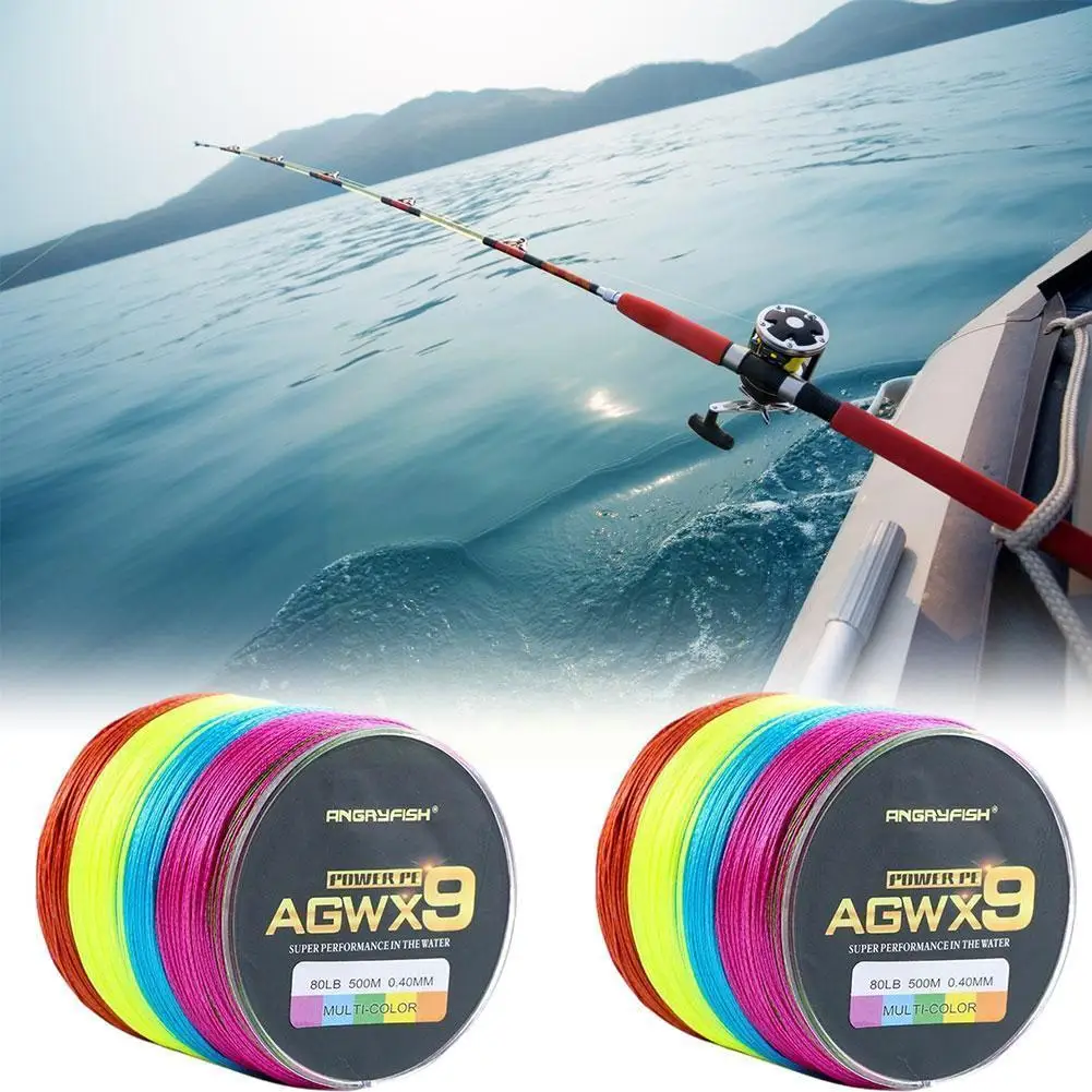 

Angryfish Diominate Multicolor X9 Pe Line 9 Strands Weaves Braided Super Fishing Line Strong 15lb-100lb 300m/327yds P8z3