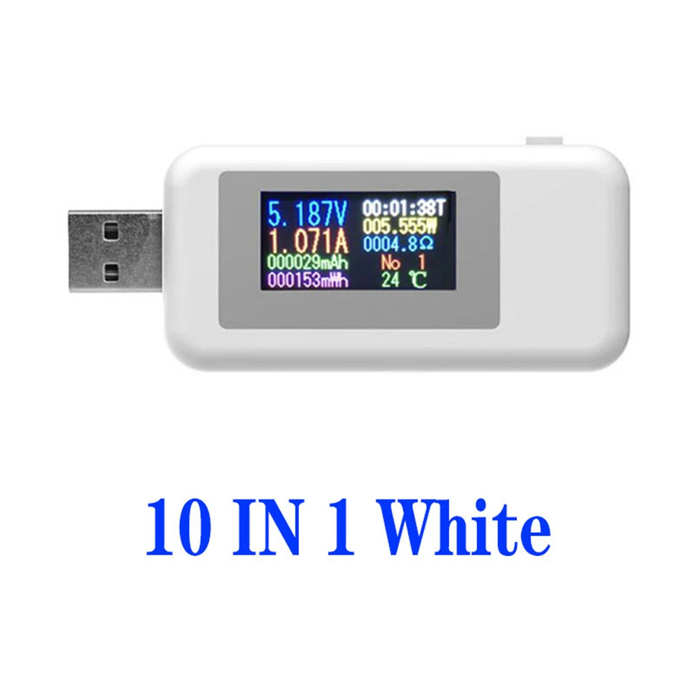USB тестер 10 в 1 цифровой вольтметр постоянного тока амперметр измеритель