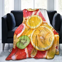 new 3d personality printed flannel blanket sheet bedding soft blanket bed cover home textile decorationlemon