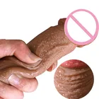 Большой реалистичный фаллоимитатор силиконовый пенис двойной жесткости большой фаллоимитатор с присоской для взрослых интимные игрушки для женщин мастурбация Lesbain