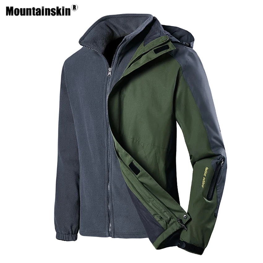 Mountainskin для мужчин и женщин зимние 2 шт. флисовые походные куртки спорта на
