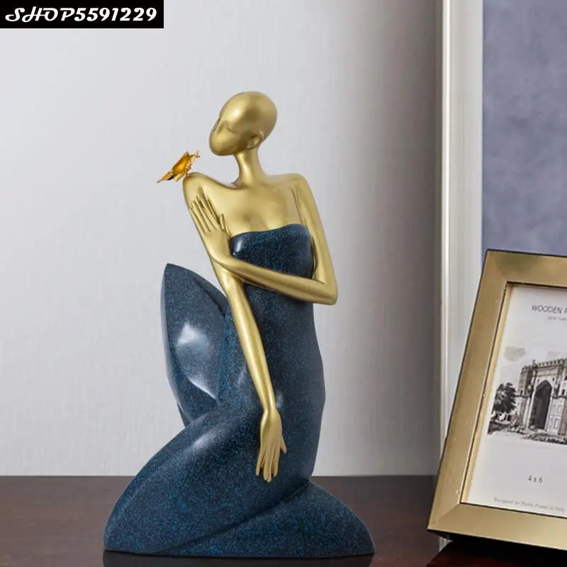 

Resin Girl Decoration Character Statue Crafts Living Room Office Luxury Furnishings Home Furnishings Housewarming Birthday Gifts