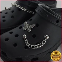 rivet metal butterfly croc charms designer diy chains shoes decaration for croc jibs clogs hello kids women girls gifts
