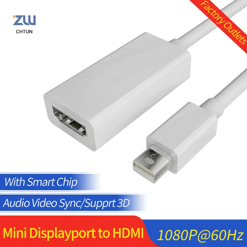 

Mini DP to HDMI Cable Adapter Thunderbolt Mini DisplayPort Display Port to HDMI Converter Adaptor For Apple Mac Pro Air Notebook
