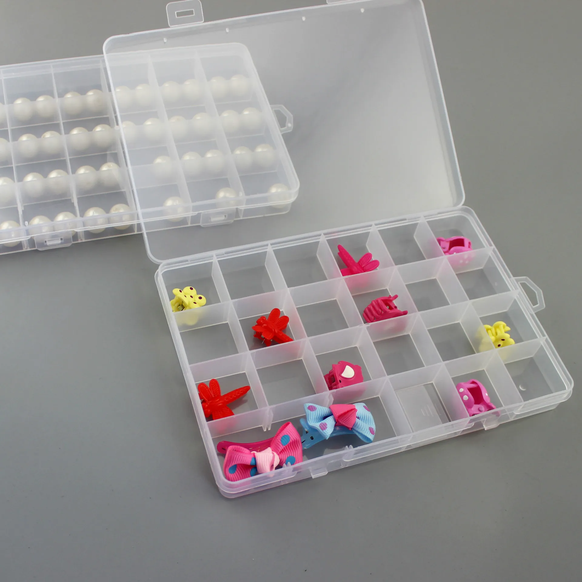 1 шт. 22 + 2 съемная прозрачная пластиковая коробка для хранения ювелирных изделий