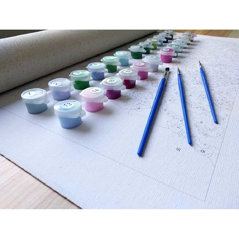 Сделай Сам Картина маслом в рамке по номерам для детей милые животные плакаты с