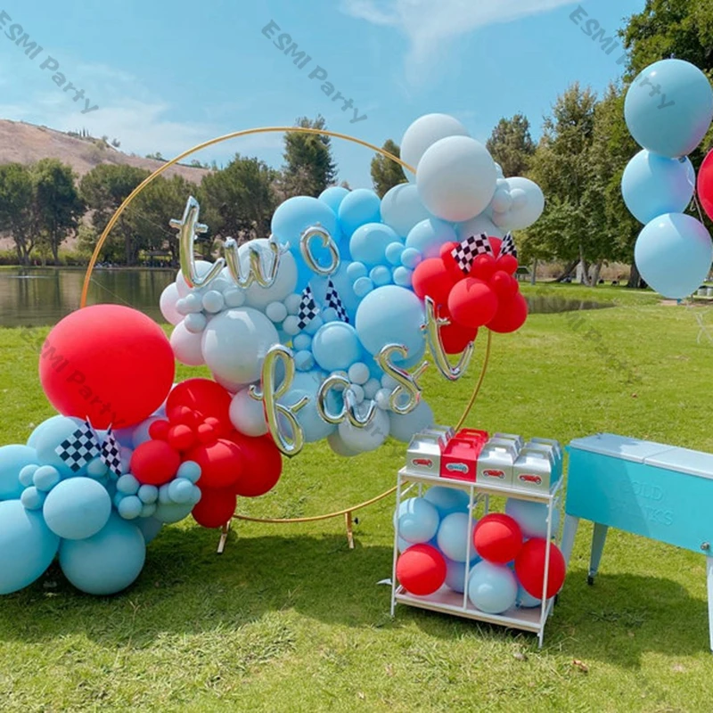 

111pcs Macaron Blue Matte Blue Balloons Garland Arch Birthday Party Decoration Matte Red Ballon Wedding Baby Shower Decor Supply