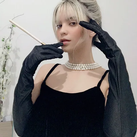 Женские эластичные satin перчатки YOSEMZBA