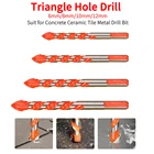 Керамика Стекло отверстие стены кобальта Треугольники твист спиральное долото Треугольники хвостовика сверла для плитки бетонное долото инструмент 6 мм8 мм10 мм12 мм