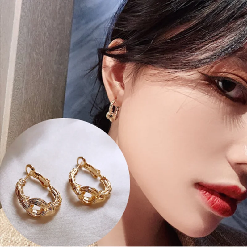 Минималистичные простые геометрические круглые серьги из сплава в стиле панк