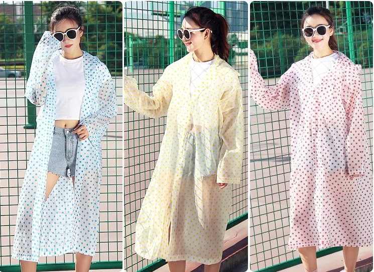 Дождевые пончо для взрослых в горошек толстое водонепроницаемое дождевое раннее