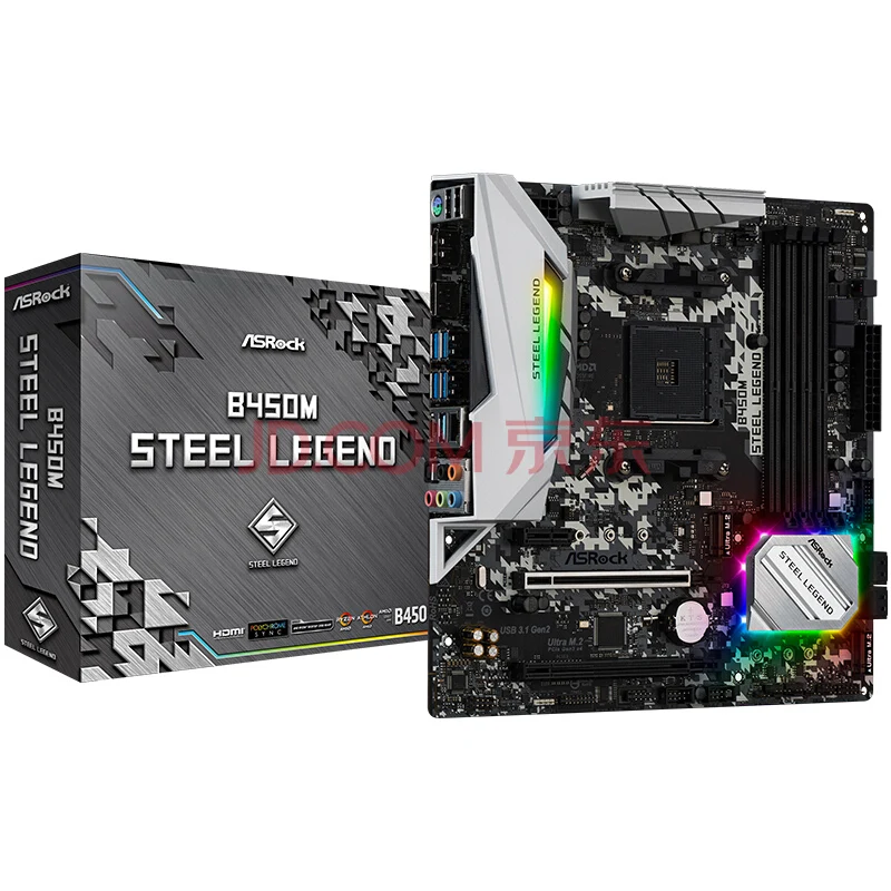 

ASROCK B450M STEEL LEGEND Micro-ATX AMD B450 DDR4 3466 +(OC)MHz M.2 USB3.1 новая стандартная двухканальная розетка AM4 материнская плата ASR