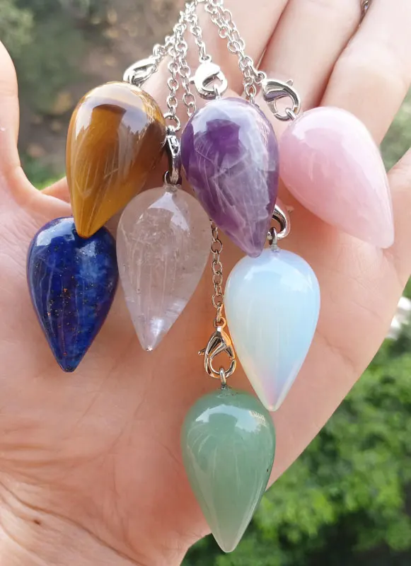 Аметист Роза кварт Лапис тигровый глаз Опал подвеска Маятник драгоценные камни