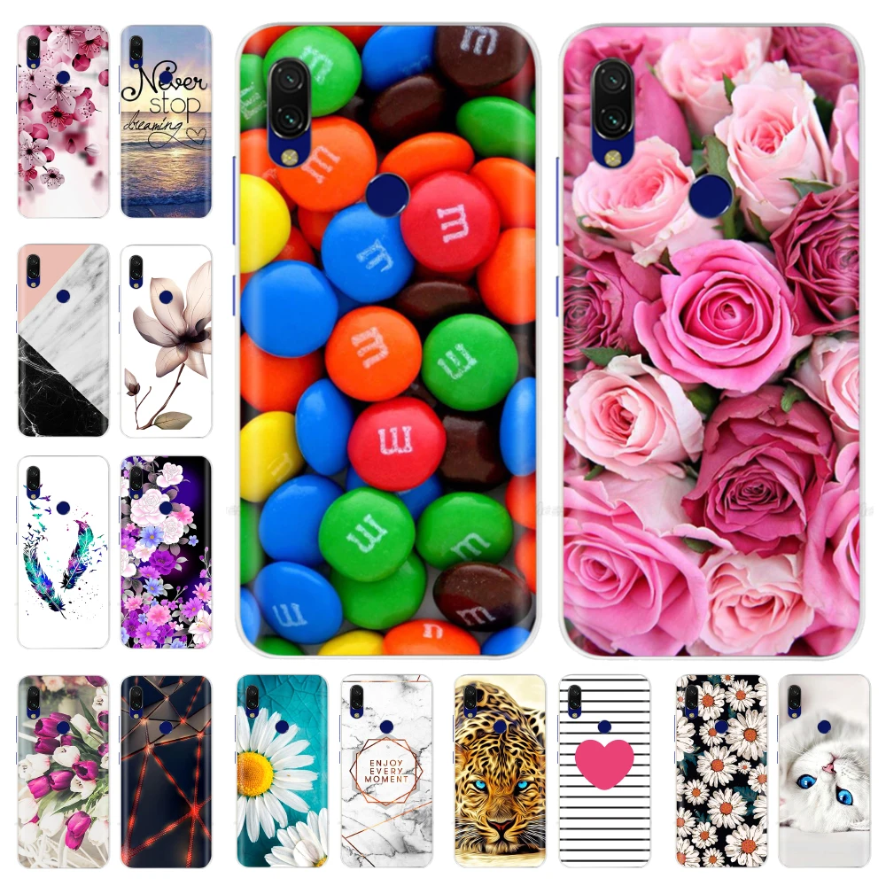 Чехол-накладка для Xiaomi Redmi Note 7/6 Pro/5 Pro прозрачный с принтом | Мобильные телефоны и