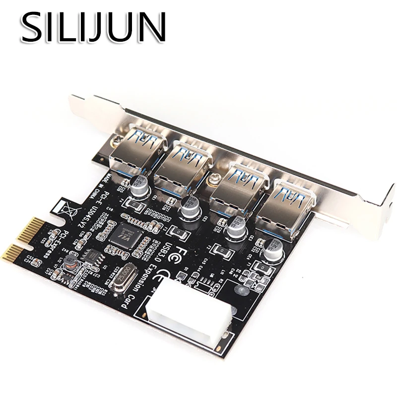 4 порта USB 3 0 PCI-e плата расширения PCIe Hub Adapter 4-портовый USB3.0 контроллер PCI Express E 1x |