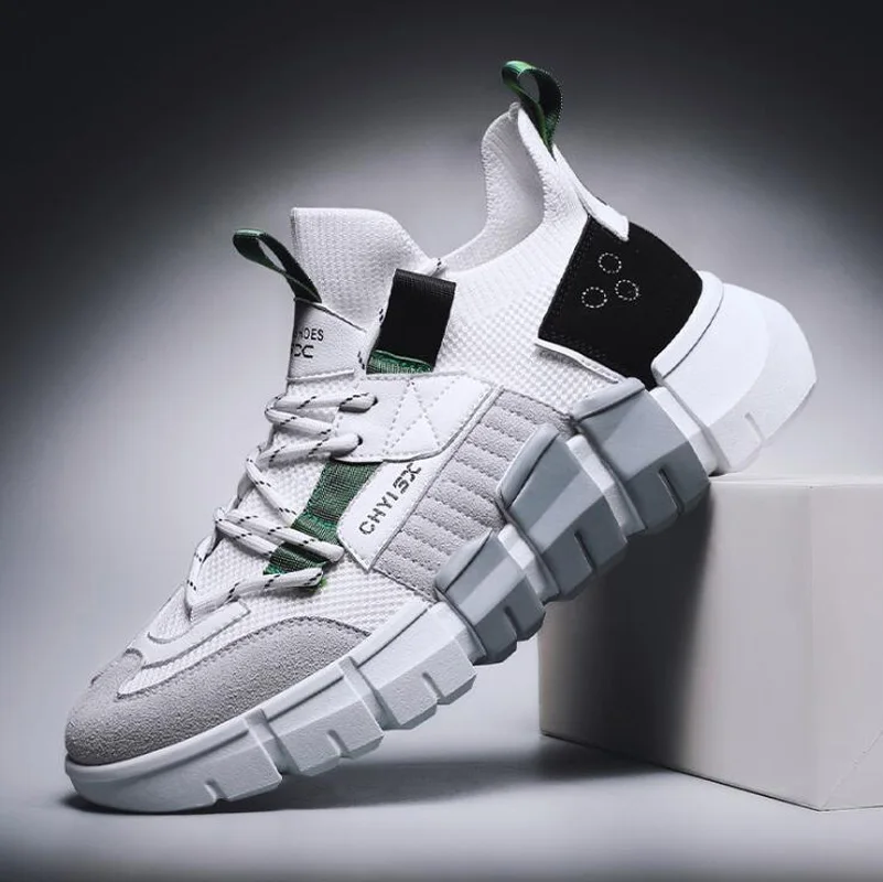 

2021 New Designer Men Shoes Sneakers Street Handsome Breathable Mesh Patchwork Casual Sport Shoes Platform Running Shoes
