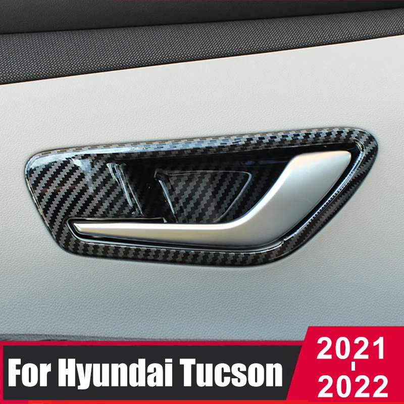 Hyundai Tucson için NX4 hibrid 2021 2022 iç iç ABS kapı kolu yakalamak kapak Trim ekleme çıkartma paneli araba aksesuarları