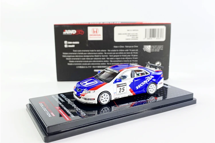 INNO64 1:64 HONDA ACCORD Euro-R (CL7) #25 JAS MOTORSPORT Diecast Model Car | Railed/Motor/Cars/Bicycles