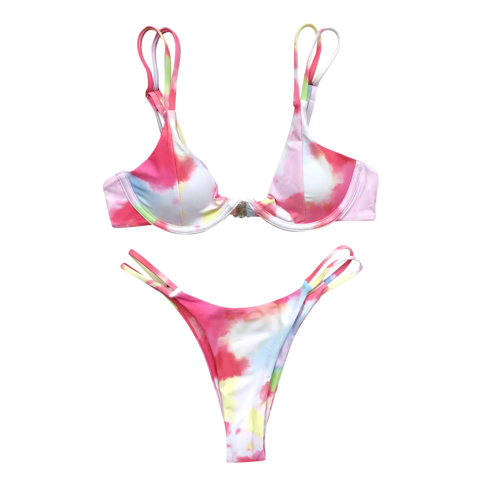 

Swimsuit Women Tie Dye Print Bikini Set Push-up Brazilian Swimwear Beachwear Swimsuit Bikini 2020 Woman