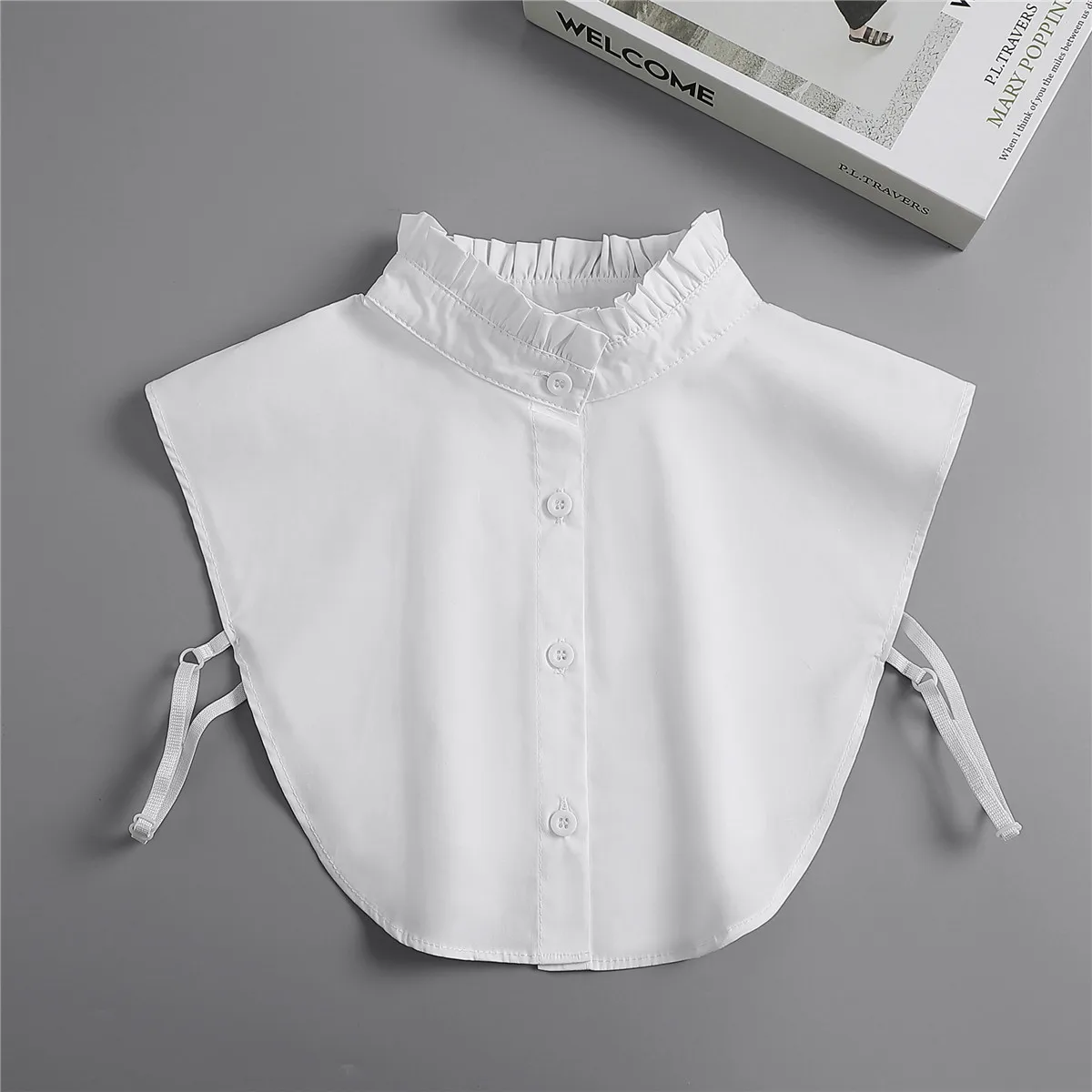 

Sweater Stand Ruffle Shirt Fake Collar for Women White Detachable False Collar Lapel Sweater Blouse Top Removable Faux Collars