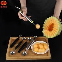 creative fruit knife stainless steel double head ice cream spoon carving kitchen accessories fruit cutter cool gadget