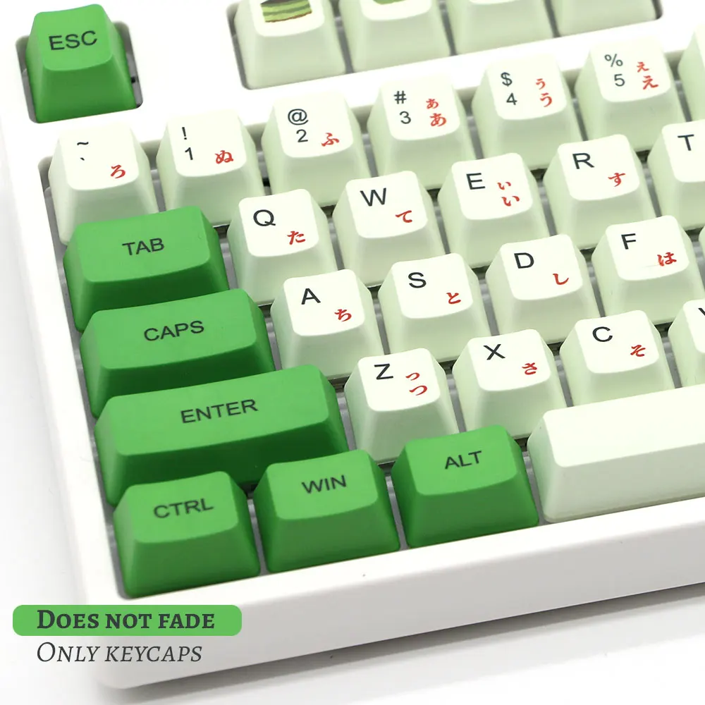 

104 Keys OEM Profile DYE-Sub Japanese PBT Keycap Minimalist Green Theme Minimalist Matcha Style Suitable For Mechanical Keyboard