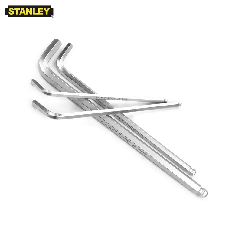 

Stanley, 1 шт., удлиненный шариковый метрический шестигранный ключ, динамометрический ключ, шестигранный шестигранный ключ 1,5 мм, 2 мм, 2,5 мм, от 3 мм до 7 мм, 8 мм, 10 мм, L-образный шестигранный ключ