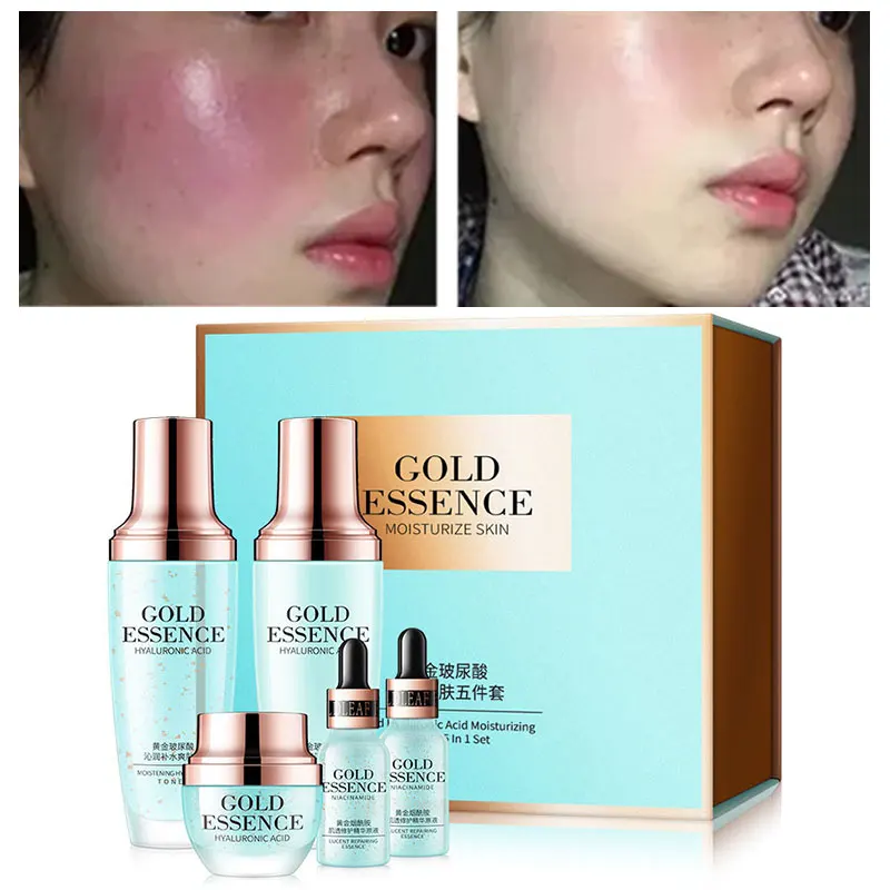 

Golden Hyaluronic Acid Moisturize Skin Five-Piece Set Anti-Wrinkle Anti-Aging Hydrating Skin-Friendly Lifting Firming Skin Care