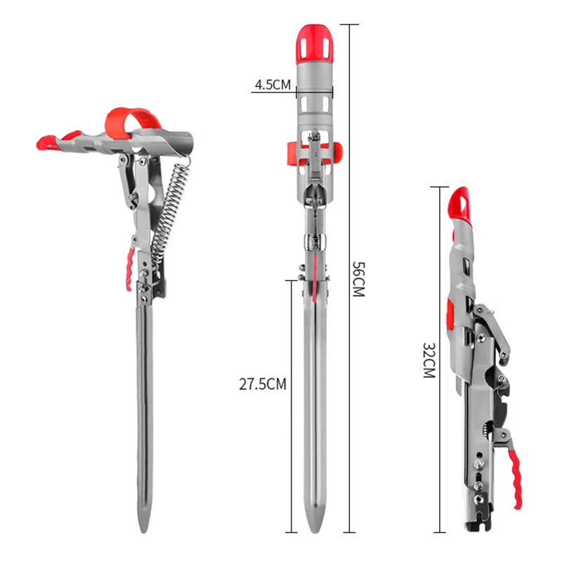

Automatic Fishing Rod Pole Holder Adjustable Stainless Steel Spring Tip-Up Hook Rack MJ