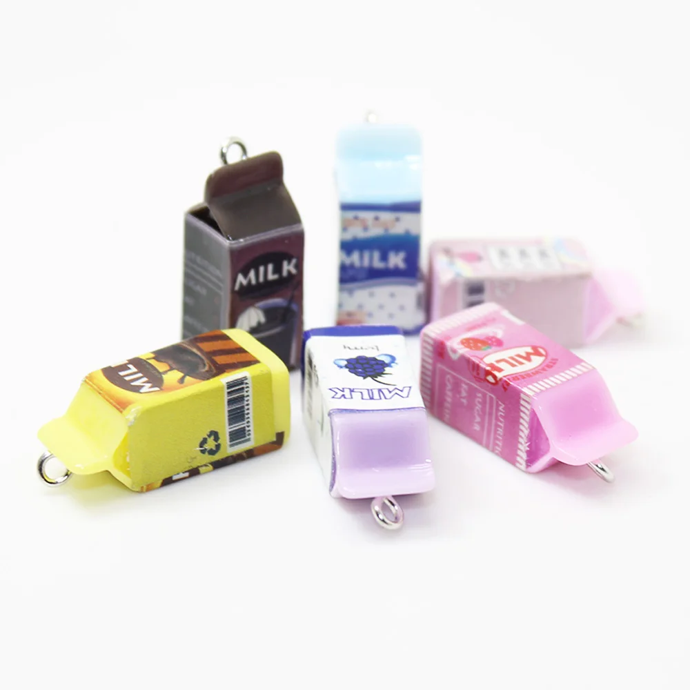 

Yamily 10Pcs/Resin Milk Dollhouse Charm Simulation 3D Milk Cup Pendant Jewelry For DIY Earring Bracelet Keychain Making