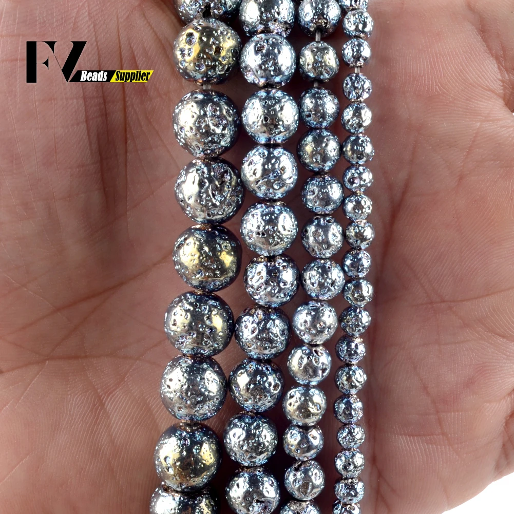 Натуральный светильник синий вулканической лавы гематит камень круглые бусины
