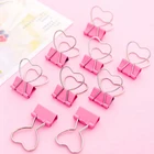 5 шт.лот, розовые зажимы для учеников, зажим для файлов, органайзер, papelaria kawaii, канцелярские принадлежности для офиса и школы, закка