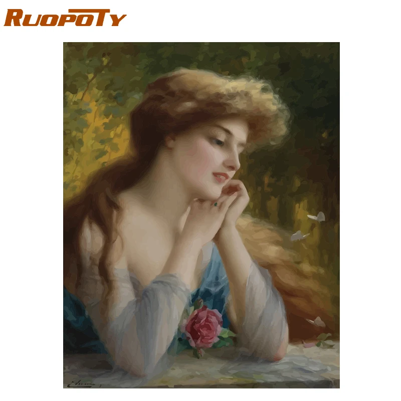 190820-14 Ruopoty рамка Diy Краска ing по номерам Бабочка Животные Современная Настенная живопись холст Рисование акриловая краска по номерам для домашний декор - Цвет: 190820-14