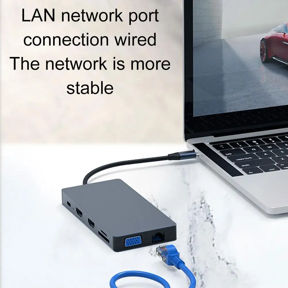 

Dock Station Dual HDMI-compatible 4K Dual Monitor USB Or PD For Macbook C Pro 2.0/3.0 C VGA Adapter RJ45 Type USB Other Lap N0D4