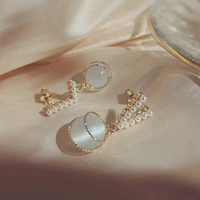 %e2%80%8bzdmxjl 2021 new fashion womens earrings fine sweet pearl opal eardrop earrings for women party girl jewelry gifts wholesale