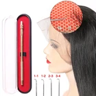 Новинка, вентилирующая игла Alileader, один держатель и 4 иглы разных размеров для вязания париков, медного плетения волос, кружевные инструменты для париков