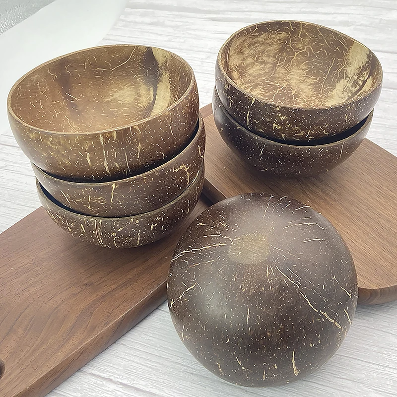 

Natural Coconut Bowl protection wooden bowl Coconut Wood tableware Spoon Set coco smoothie Coconut Kitchen Environmental